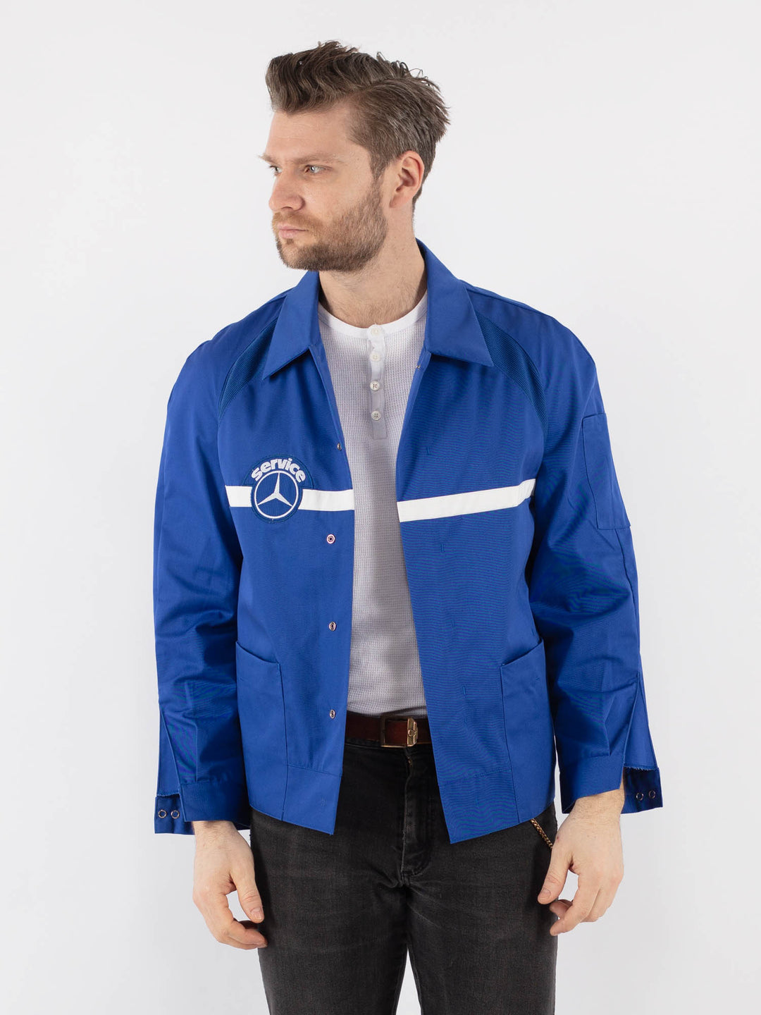 Vintage 70's Men Work Jacket in Blue