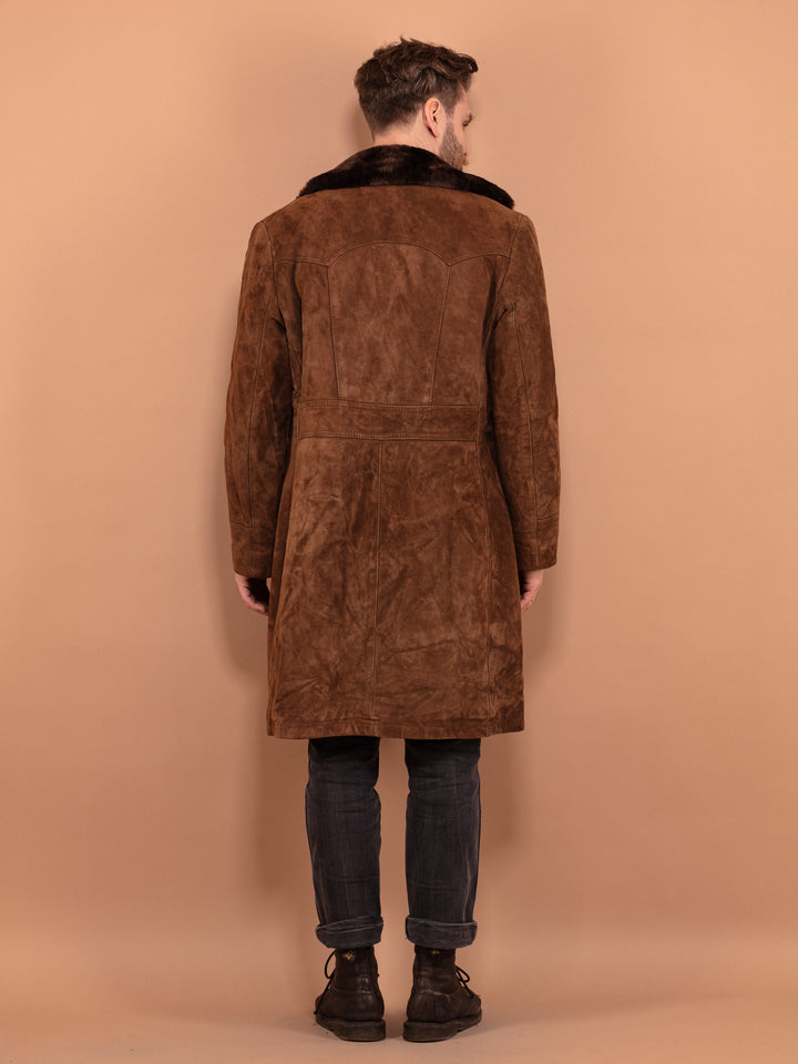 Vintage 70's Men Western Suede Coat in Brown - NorthernGrip