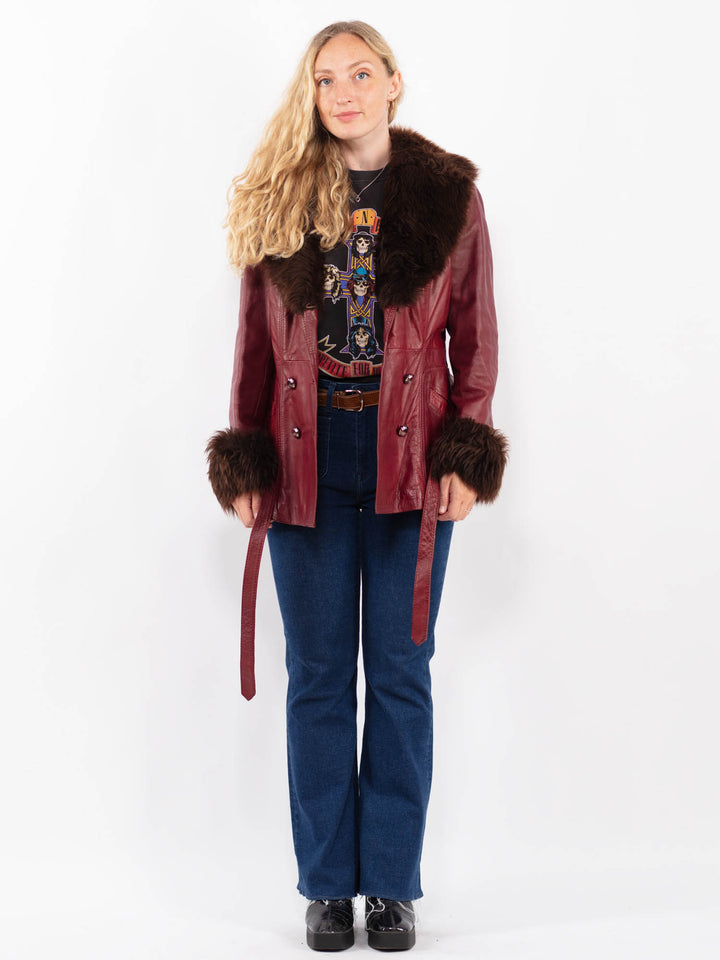 Vintage 70's Women Leather in RedA0470