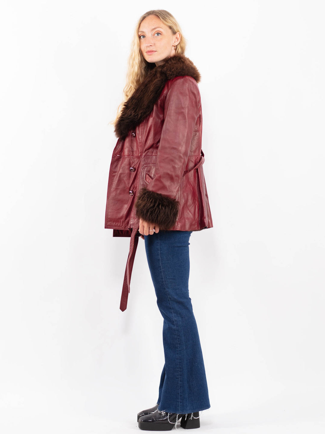 Vintage 70's Women Leather in RedA0470