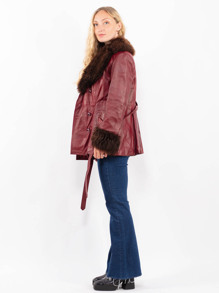 Vintage 70's Women Leather in RedA0470