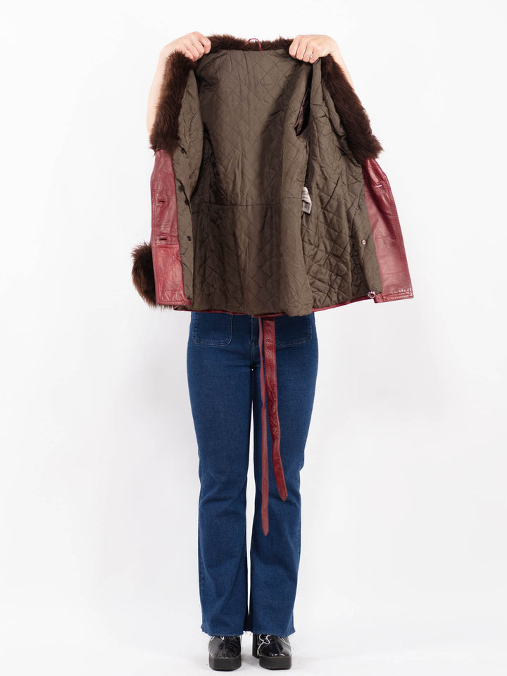 Vintage 70's Women Leather in RedA0470