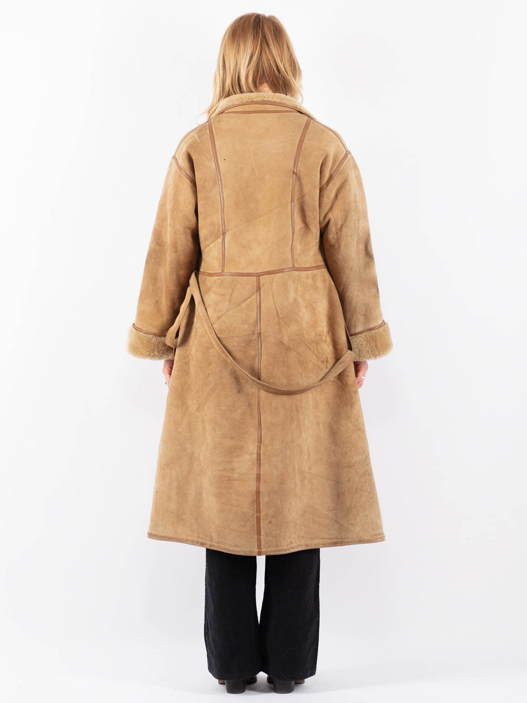 Vintage 70's Women Sheepskin Coat in BeigeV9644