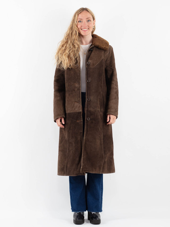 Vintage 70's Women Sheepskin Coat in BrownV9847