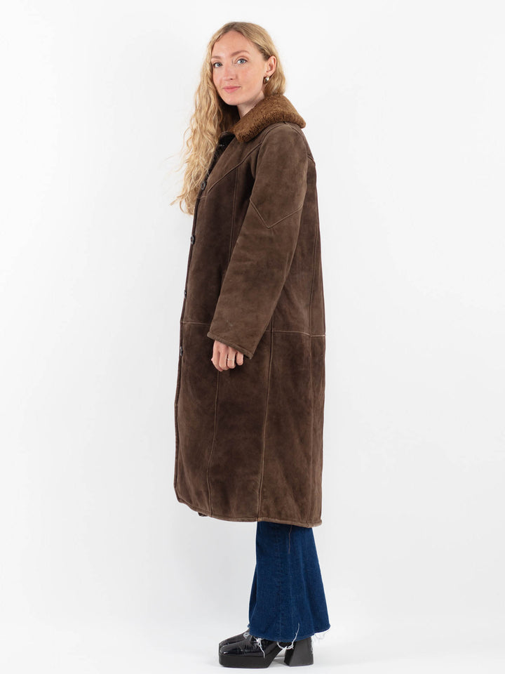 Vintage 70's Women Sheepskin Coat in BrownV9847
