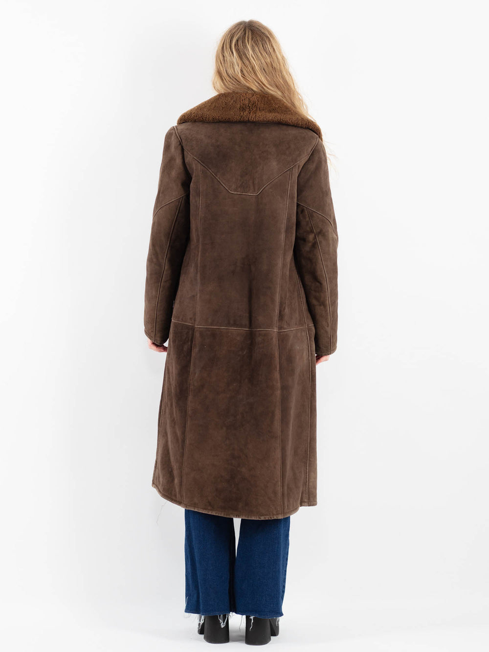 Vintage 70's Women Sheepskin Coat in BrownV9847