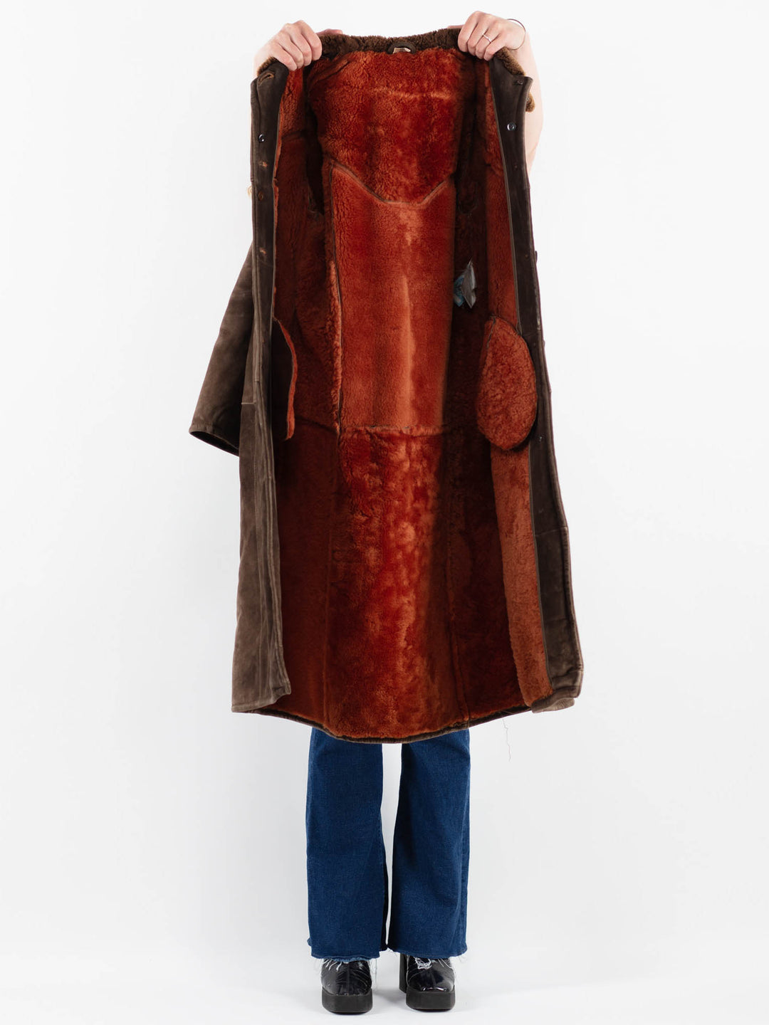 Vintage 70's Women Sheepskin Coat in BrownV9847