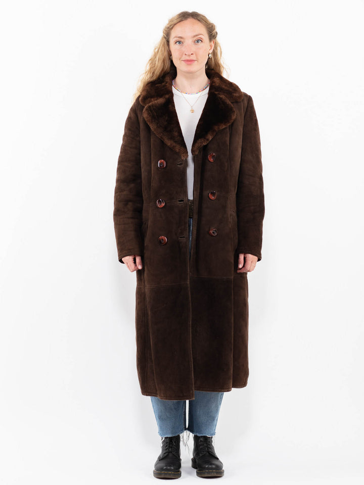 Vintage 70's Women Sheepskin Coat in BrownA0246