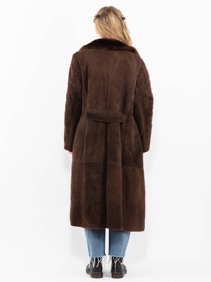 Vintage 70's Women Sheepskin Coat in BrownA0246