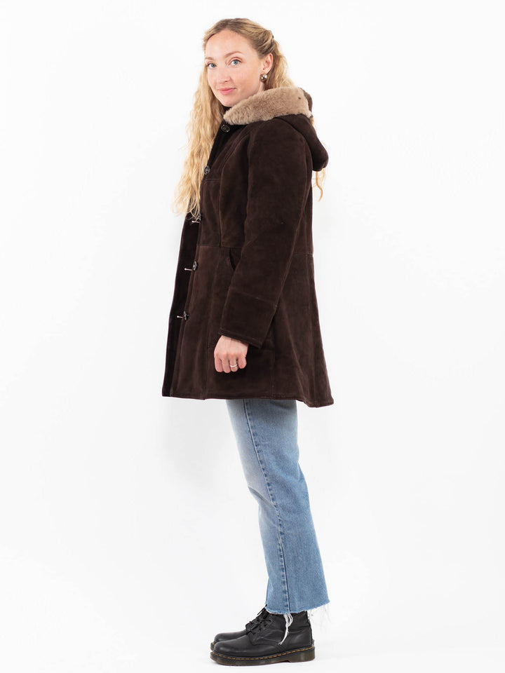 Vintage 70's Women Sheepskin Coat in BrownA0247