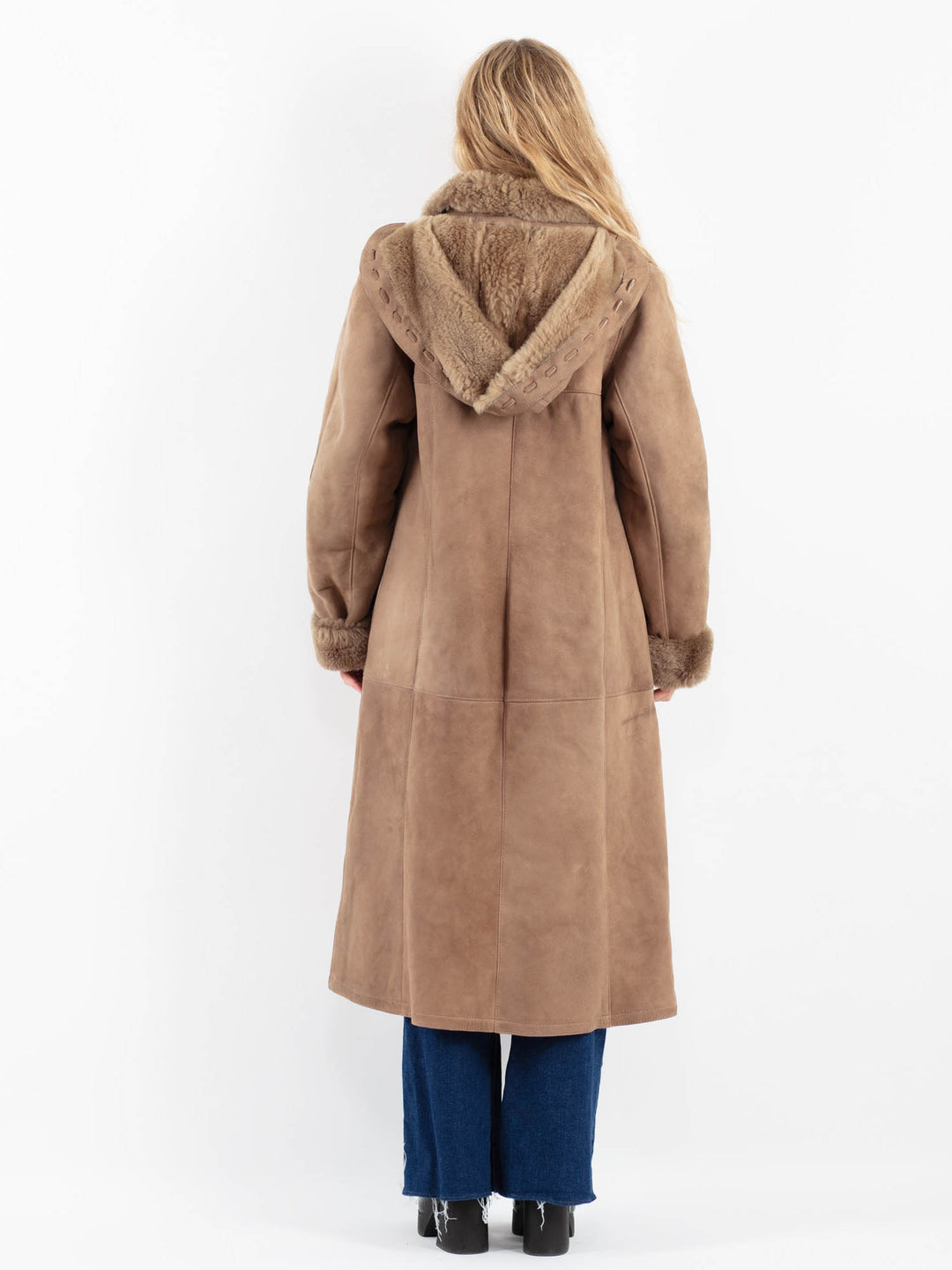 Vintage 70's Women Sheepskin Coat in BeigeV9849