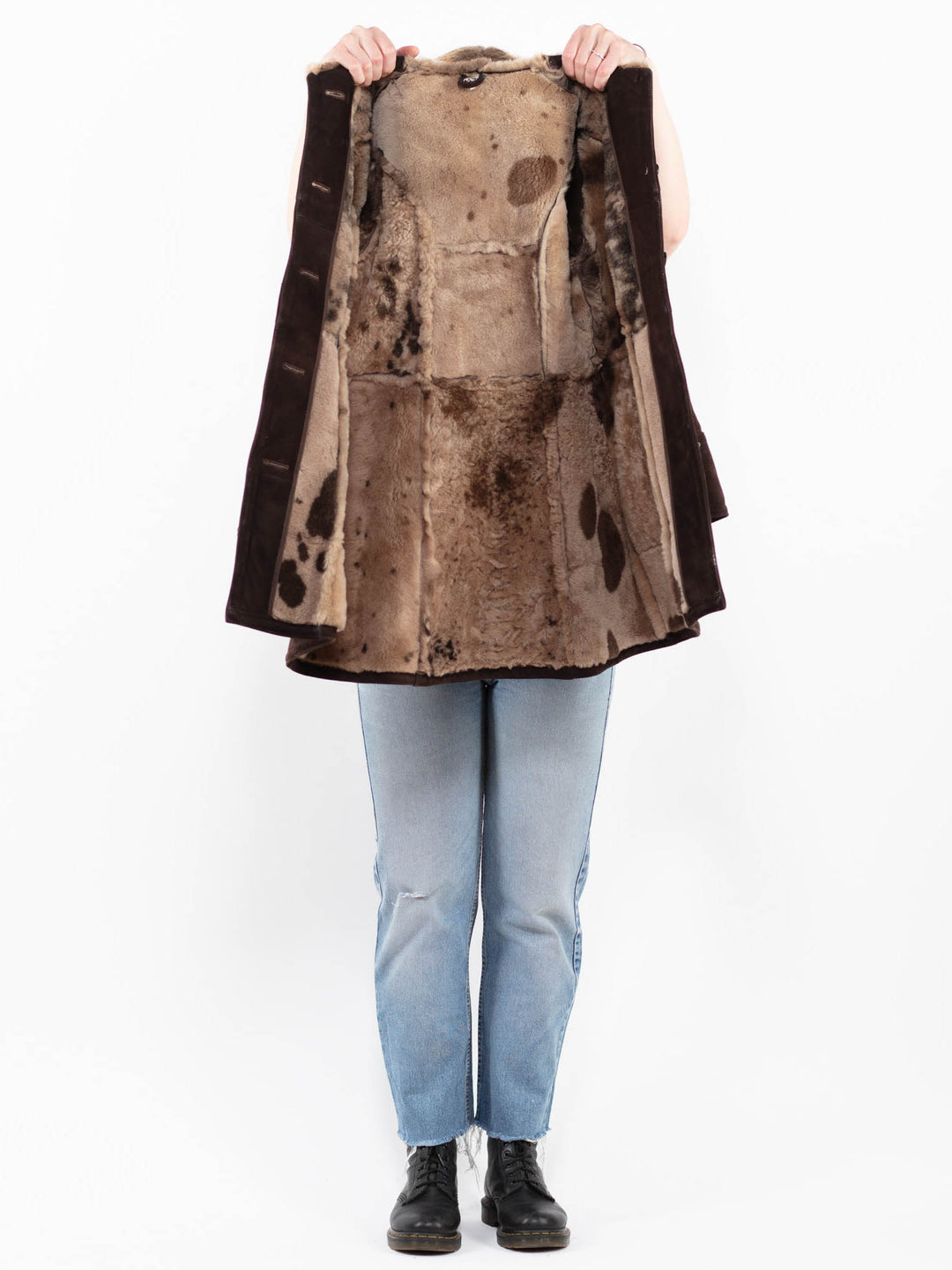 Vintage 70's Women Sheepskin Coat in BrownA0247