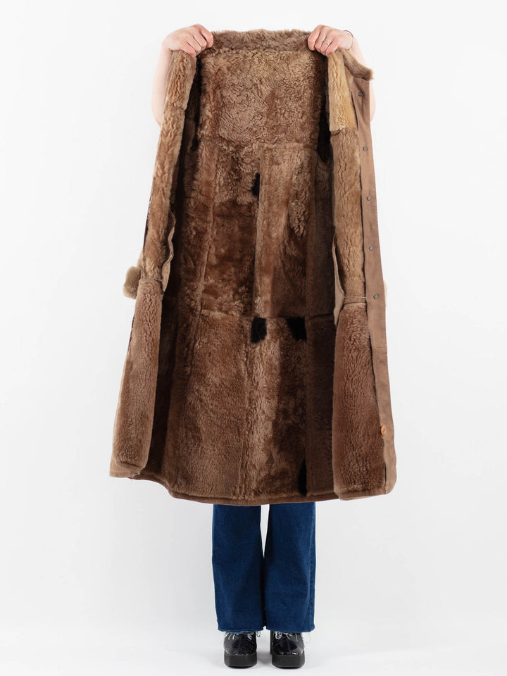 Vintage 70's Women Sheepskin Coat in BeigeV9849