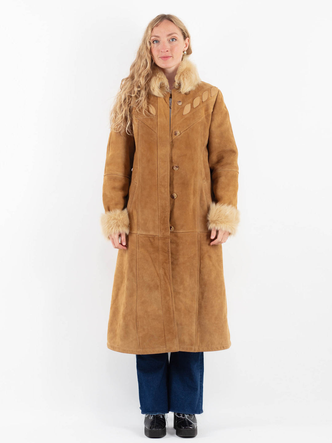 Vintage 70's Women Sheepskin in BrownV9855