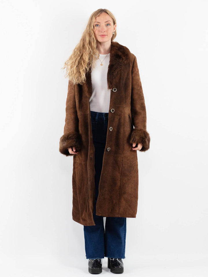 Vintage 70's Women Sheepskin Coat in BrownV9856