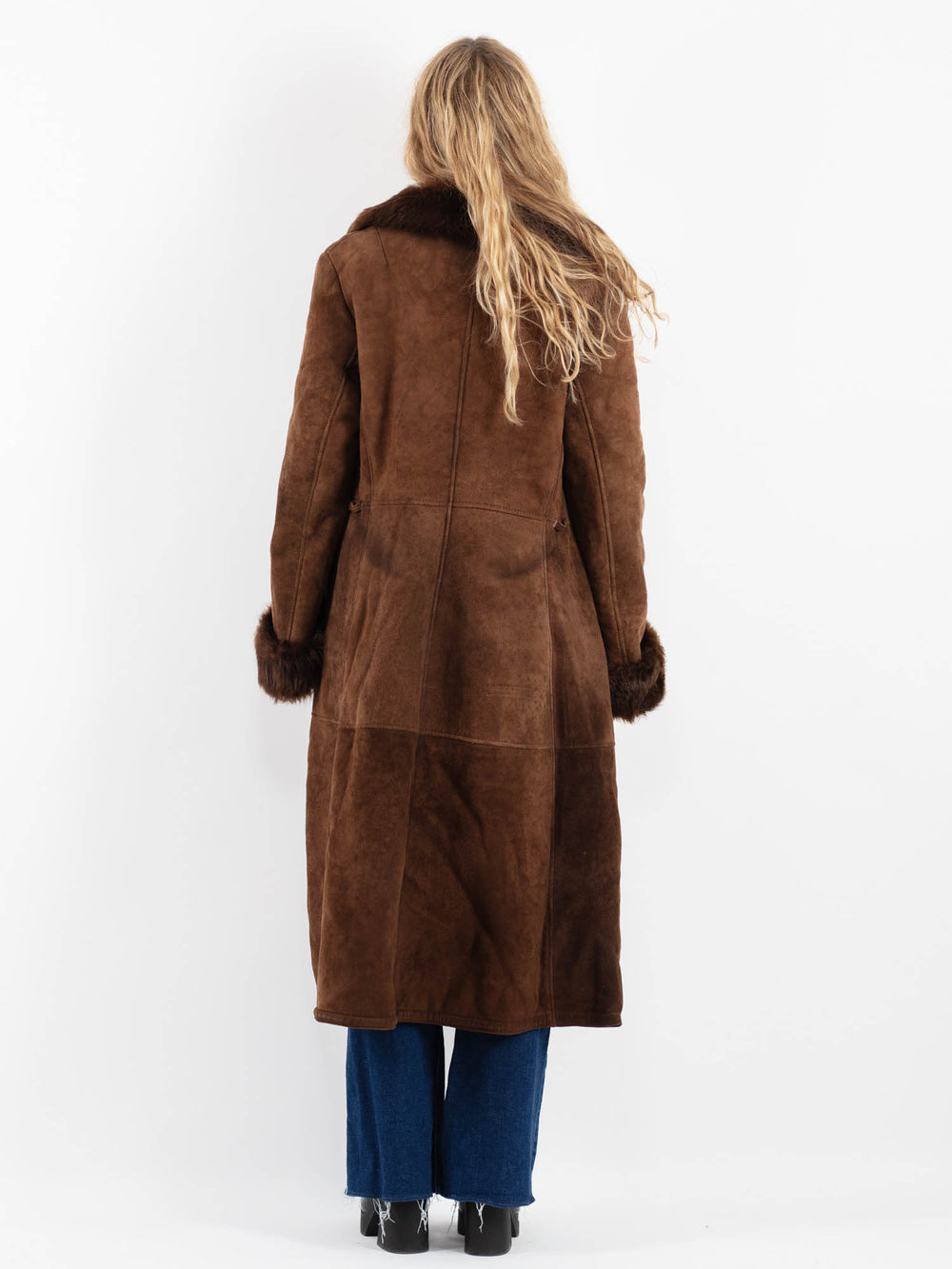 Vintage 70's Women Sheepskin Coat in BrownV9856