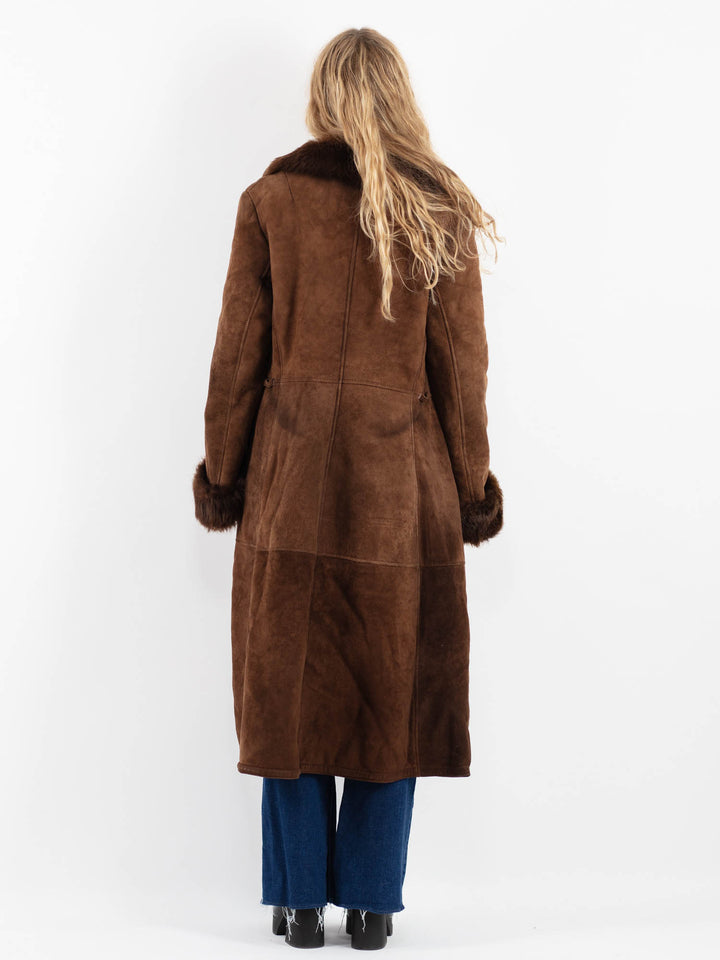 Vintage 70's Women Sheepskin Coat in BrownV9856