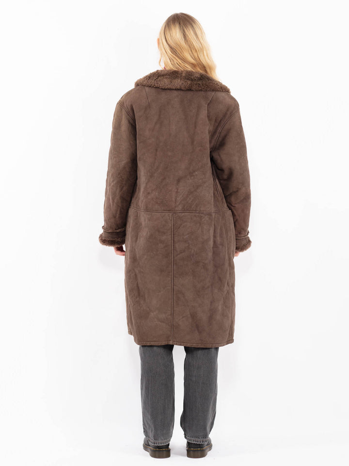 Vintage 70's Women Sheepskin Coat in BrownA0601