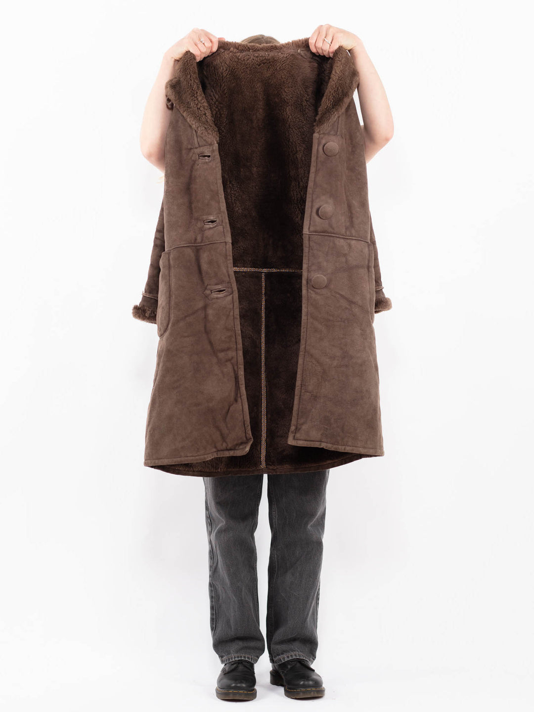 Vintage 70's Women Sheepskin Coat in BrownA0601