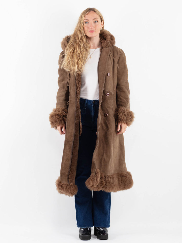 Vintage 70's Women Sheepskin Coat in BrownV9861