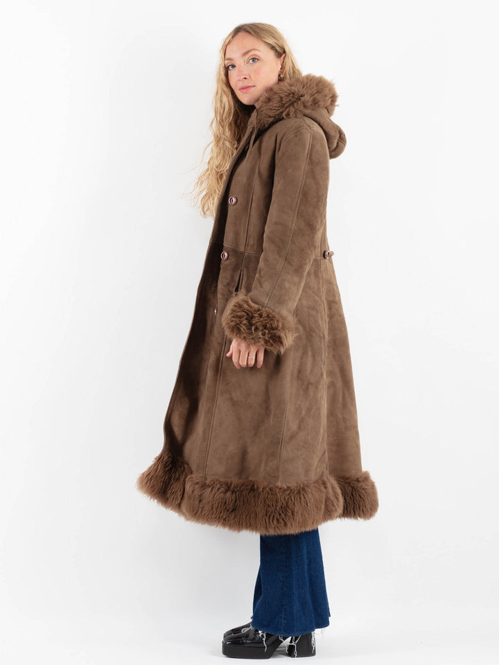 Vintage 70's Women Sheepskin Coat in BrownV9861