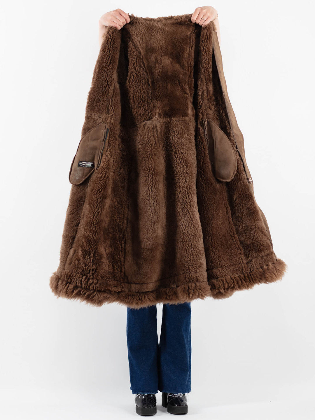 Vintage 70's Women Sheepskin Coat in BrownV9861