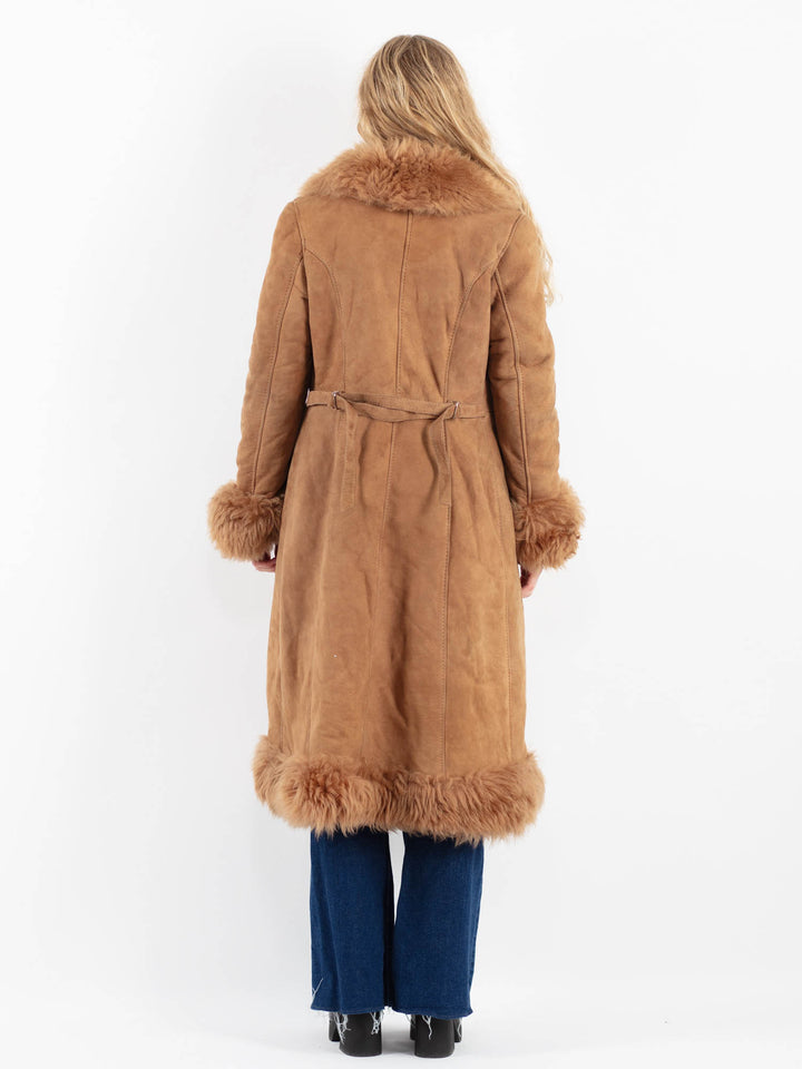 Vintage 70's Women Sheepskin Coat in BrownV9864