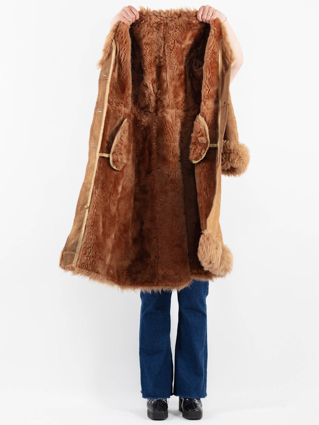 Vintage 70's Women Sheepskin Coat in BrownV9864