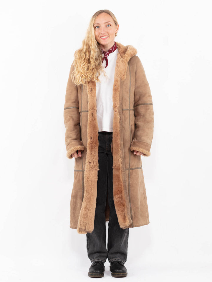 Vintage 70's Women Sheepskin Coat in BeigeA0610