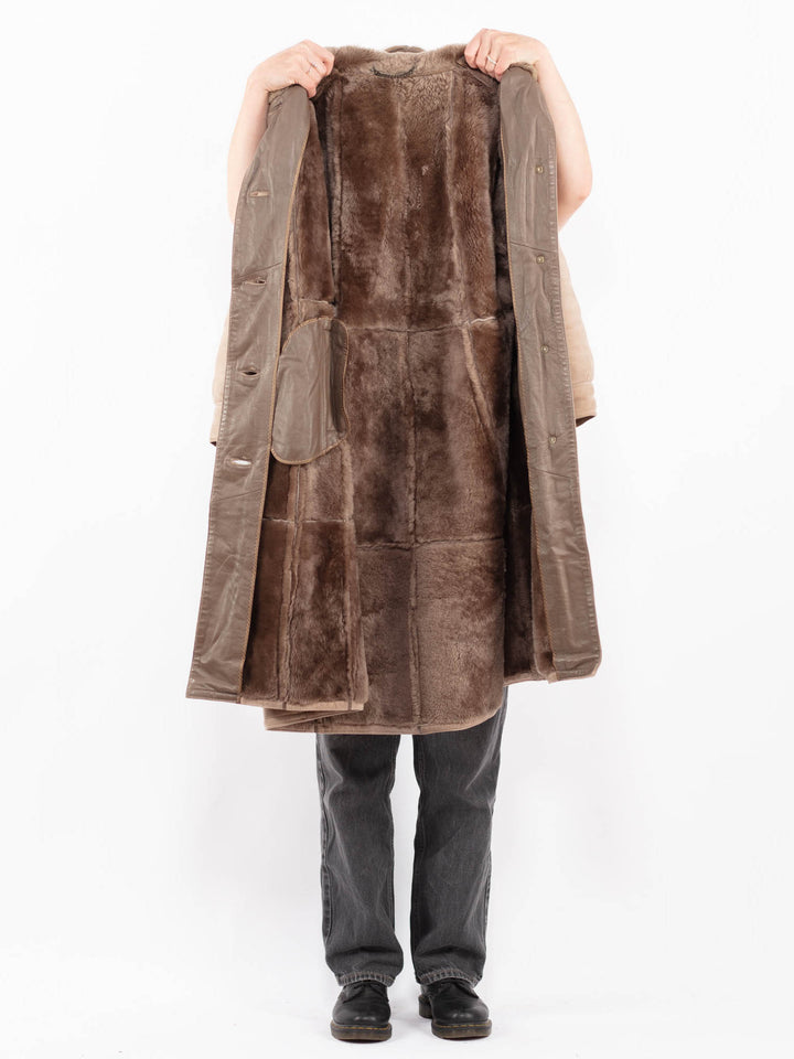 Vintage 70's Women Sheepskin Coat in BeigeA0612