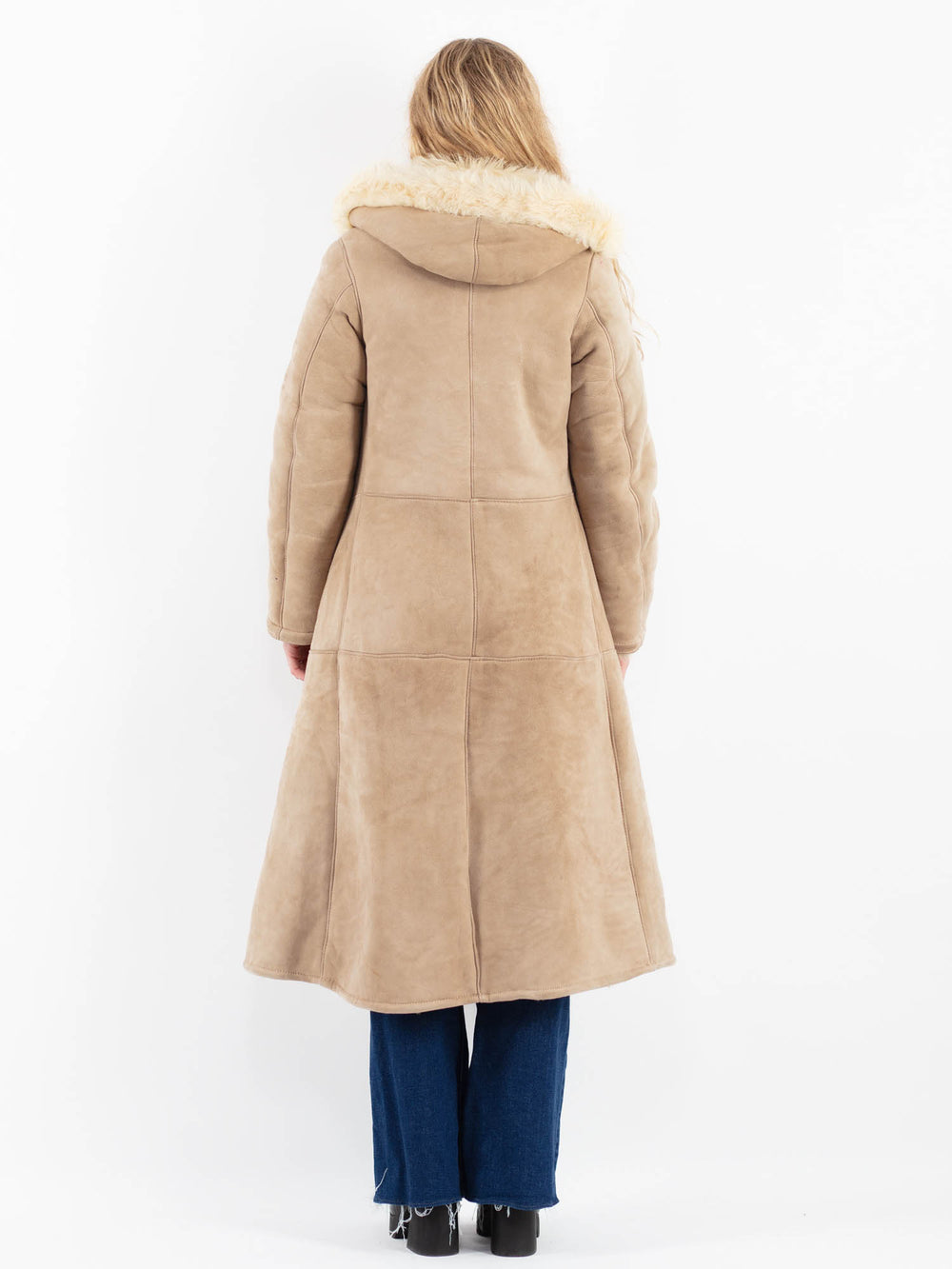 Vintage 70's Women Sheepskin Coat in BeigeV9871