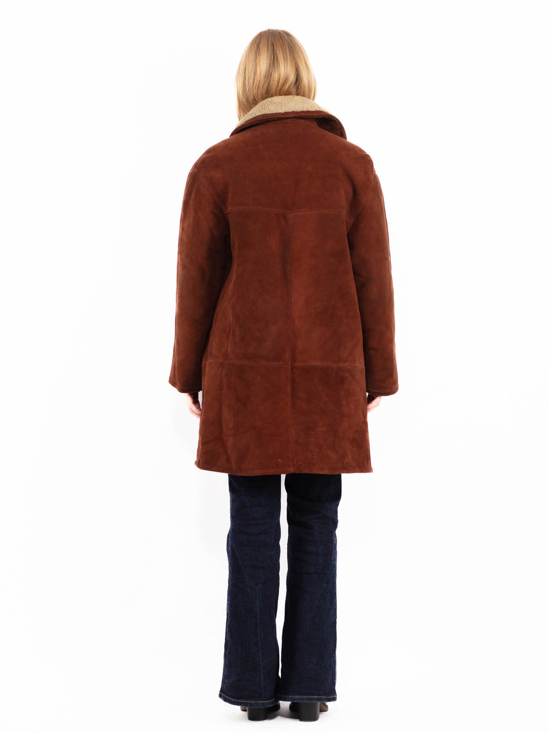 Vintage 70's Women Sheepskin Coat in Brown