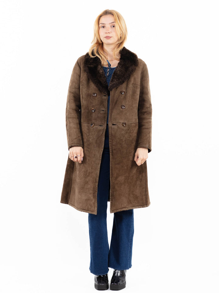 Vintage 70's Women Sheepskin Coat in BrownA0072