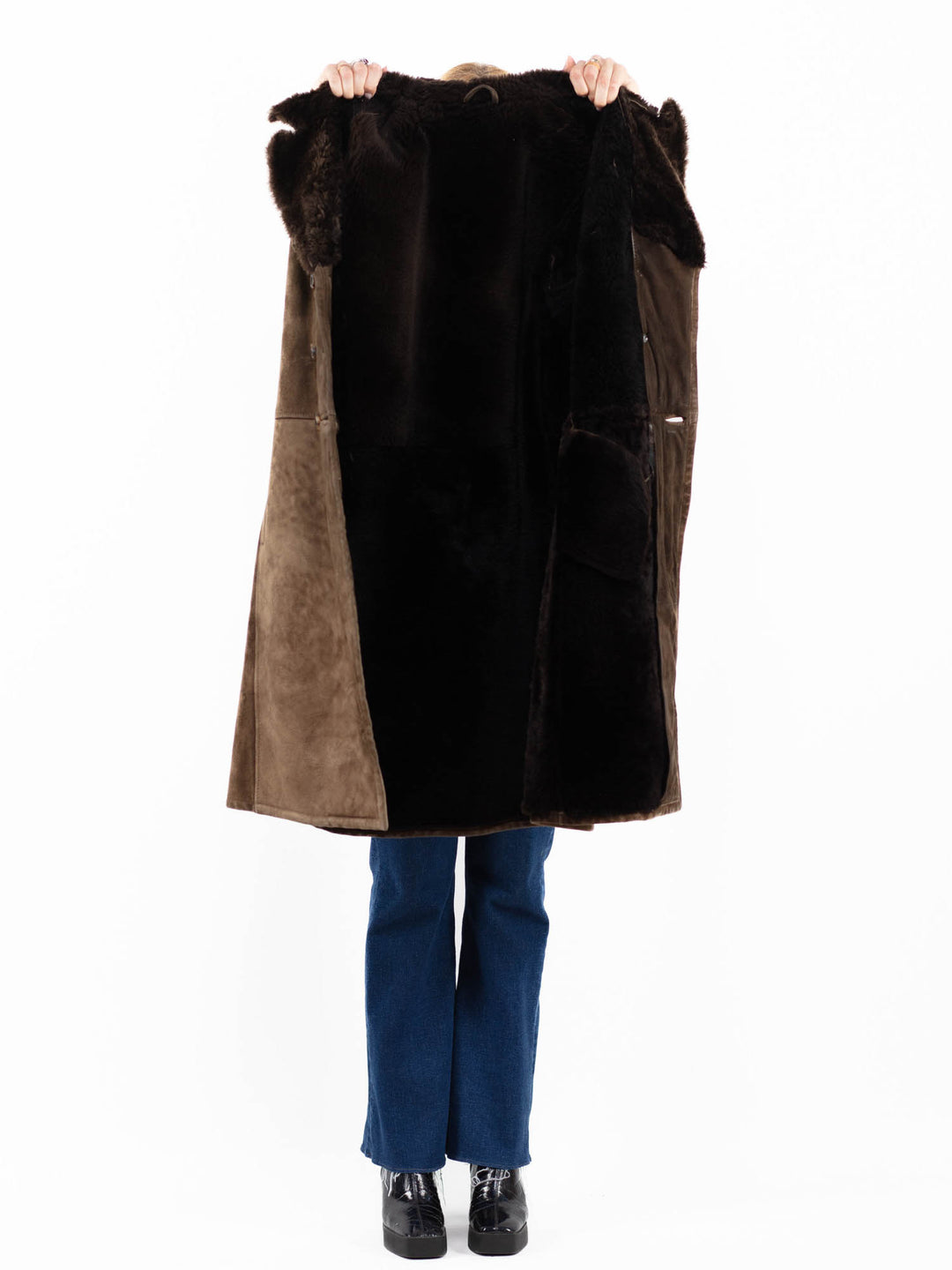 Vintage 70's Women Sheepskin Coat in BrownA0072