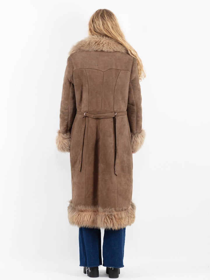 Vintage 70's Women Sheepskin Coat in BrownV9883