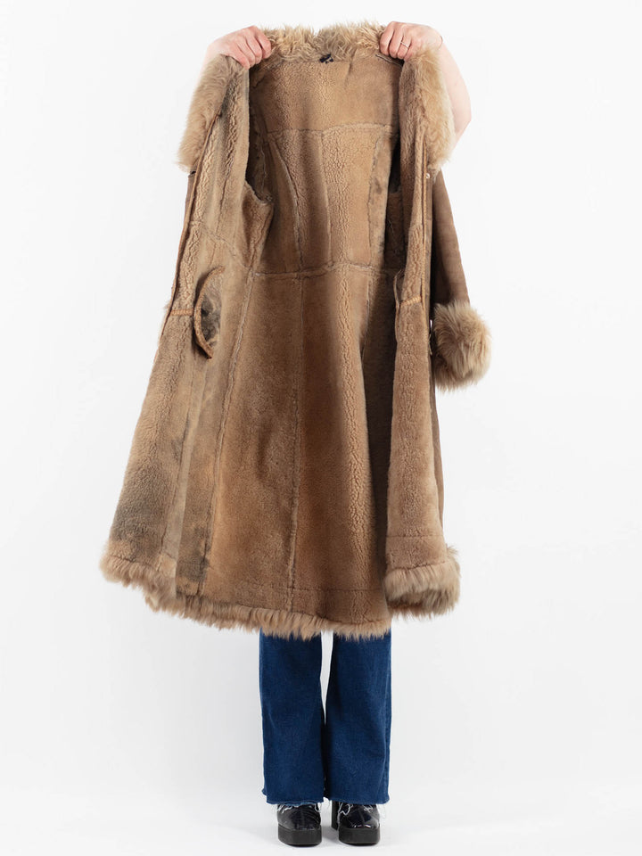 Vintage 70's Women Sheepskin Coat in BrownV9883