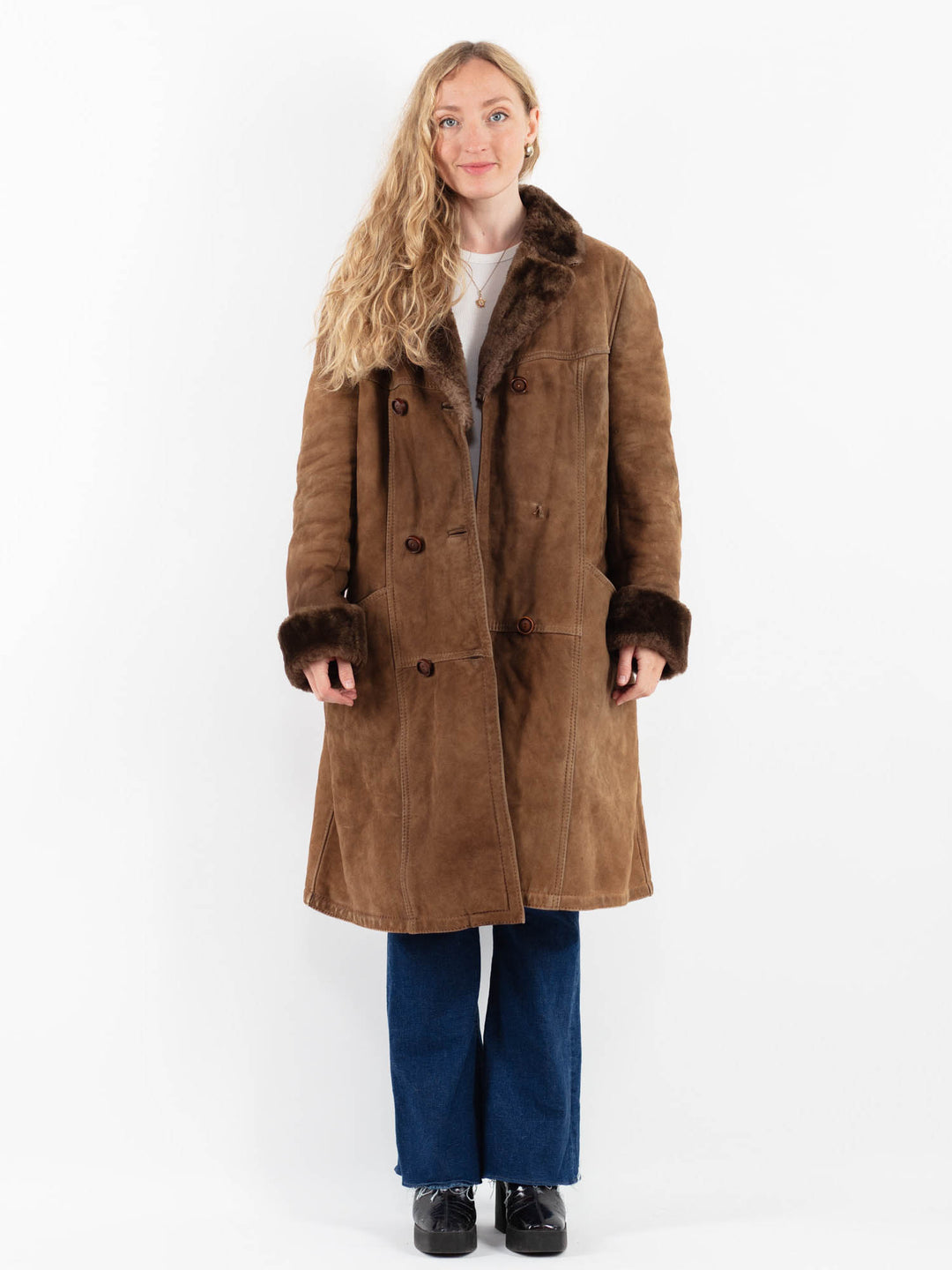 Vintage 70's Women Sheepskin in BrownV9885