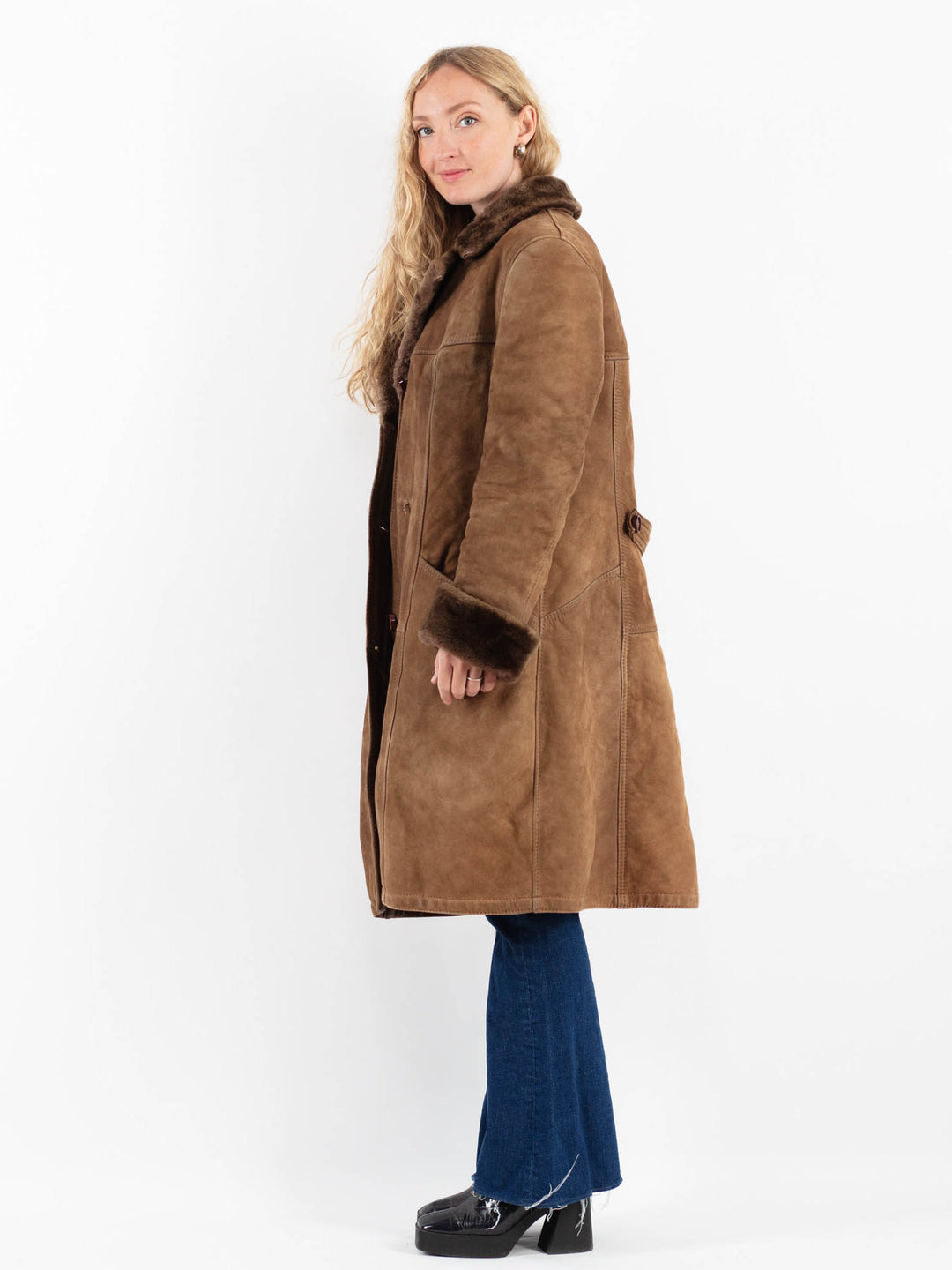 Vintage 70's Women Sheepskin in BrownV9885