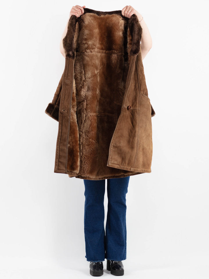 Vintage 70's Women Sheepskin in BrownV9885