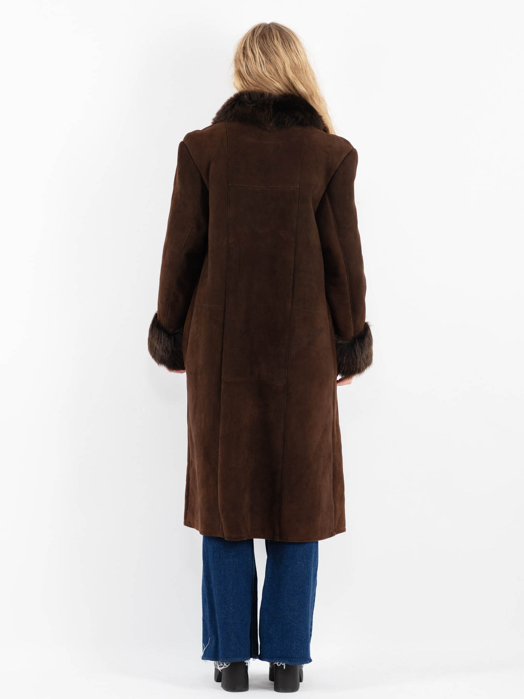 Vintage 70's Women Sheepskin Coat in BrownV9891