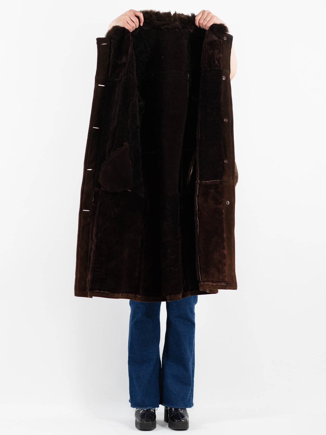 Vintage 70's Women Sheepskin Coat in BrownV9891