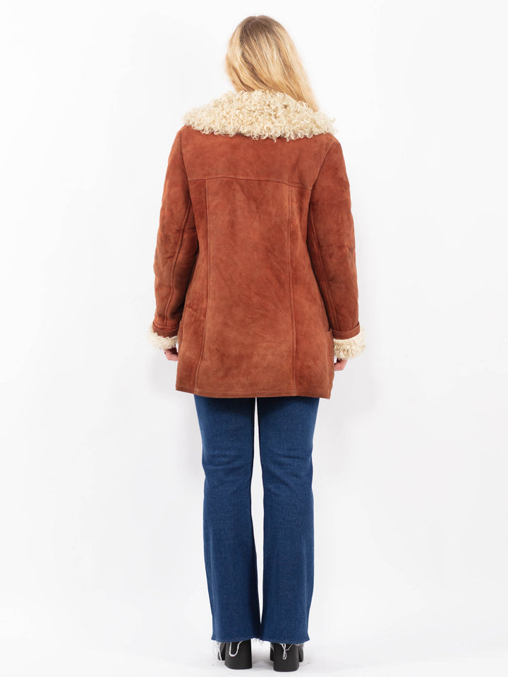 Vintage 70's Women Sheepskin Coat in BrownA0392