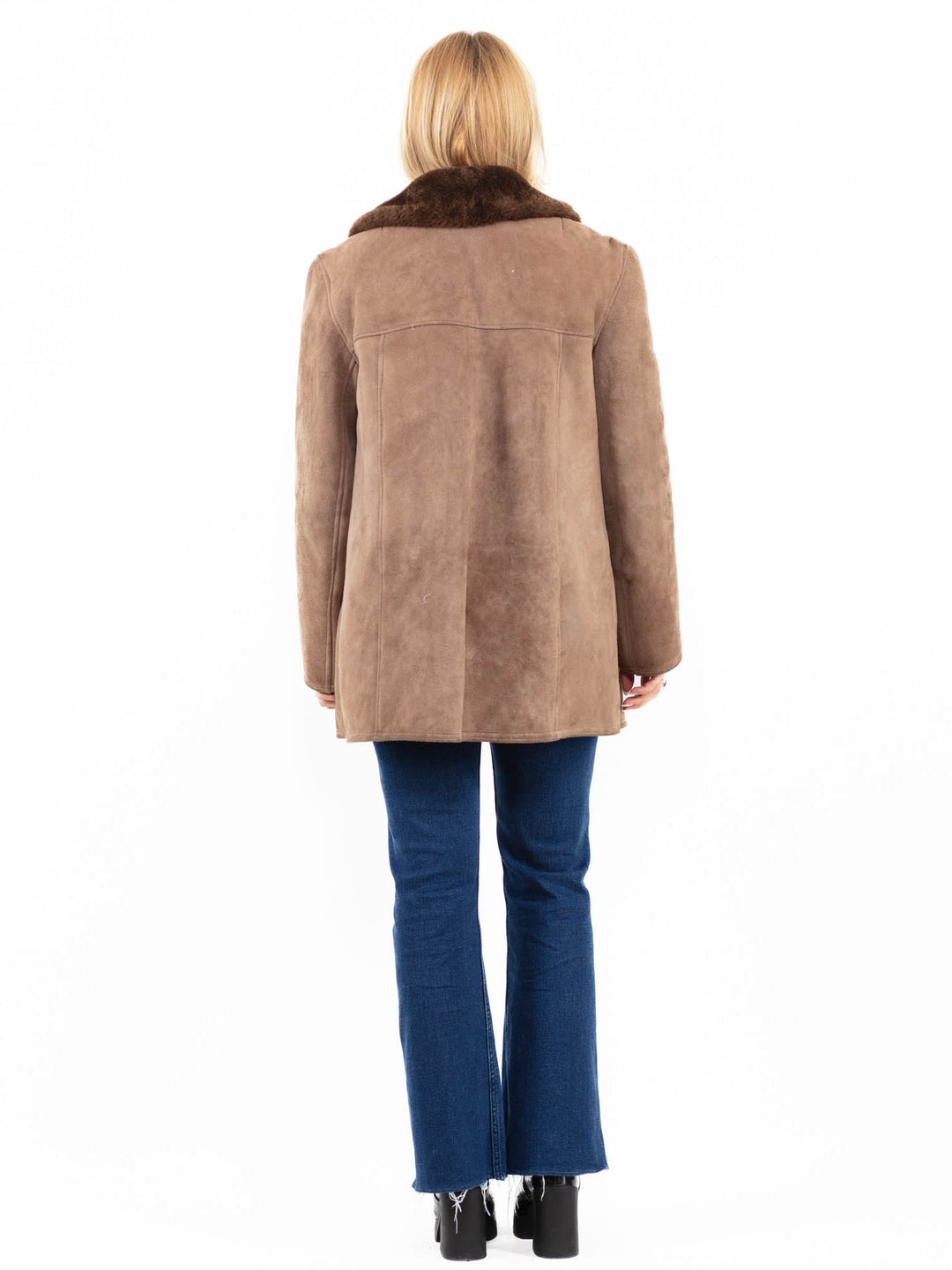Vintage 70's Women Sheepskin Coat in BeigeA0082