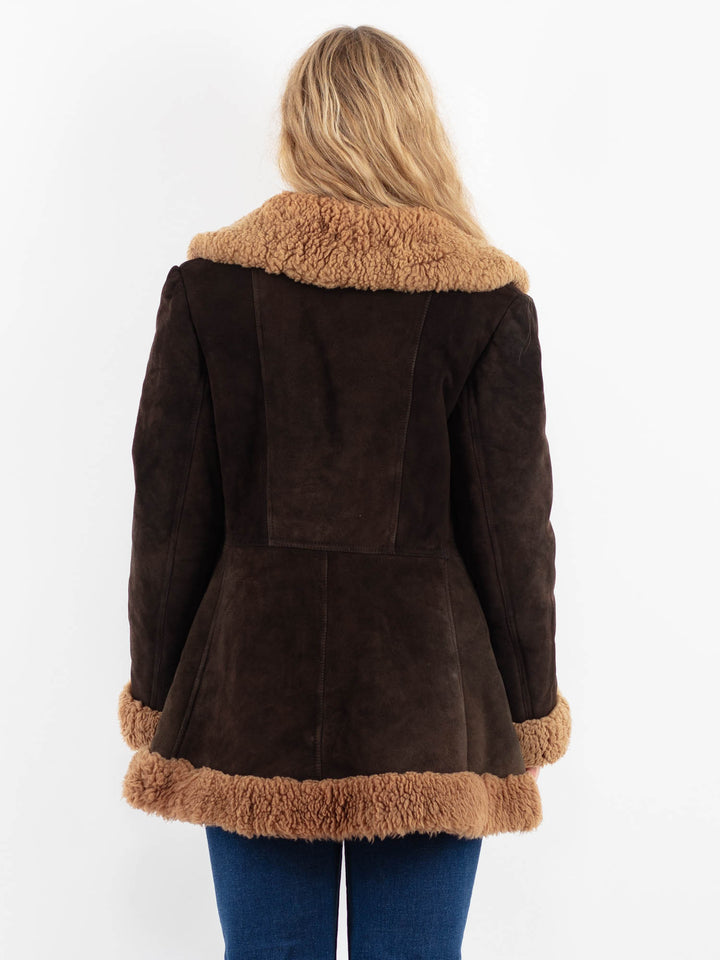 Vintage 70's Women Sheepskin Coat in BrownV9897