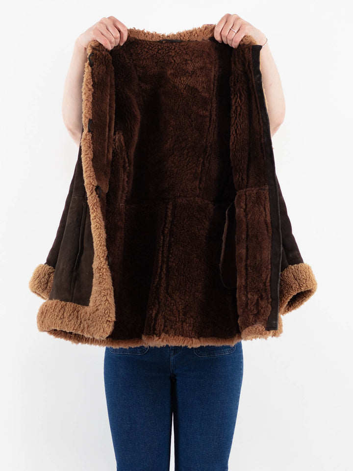 Vintage 70's Women Sheepskin Coat in BrownV9897