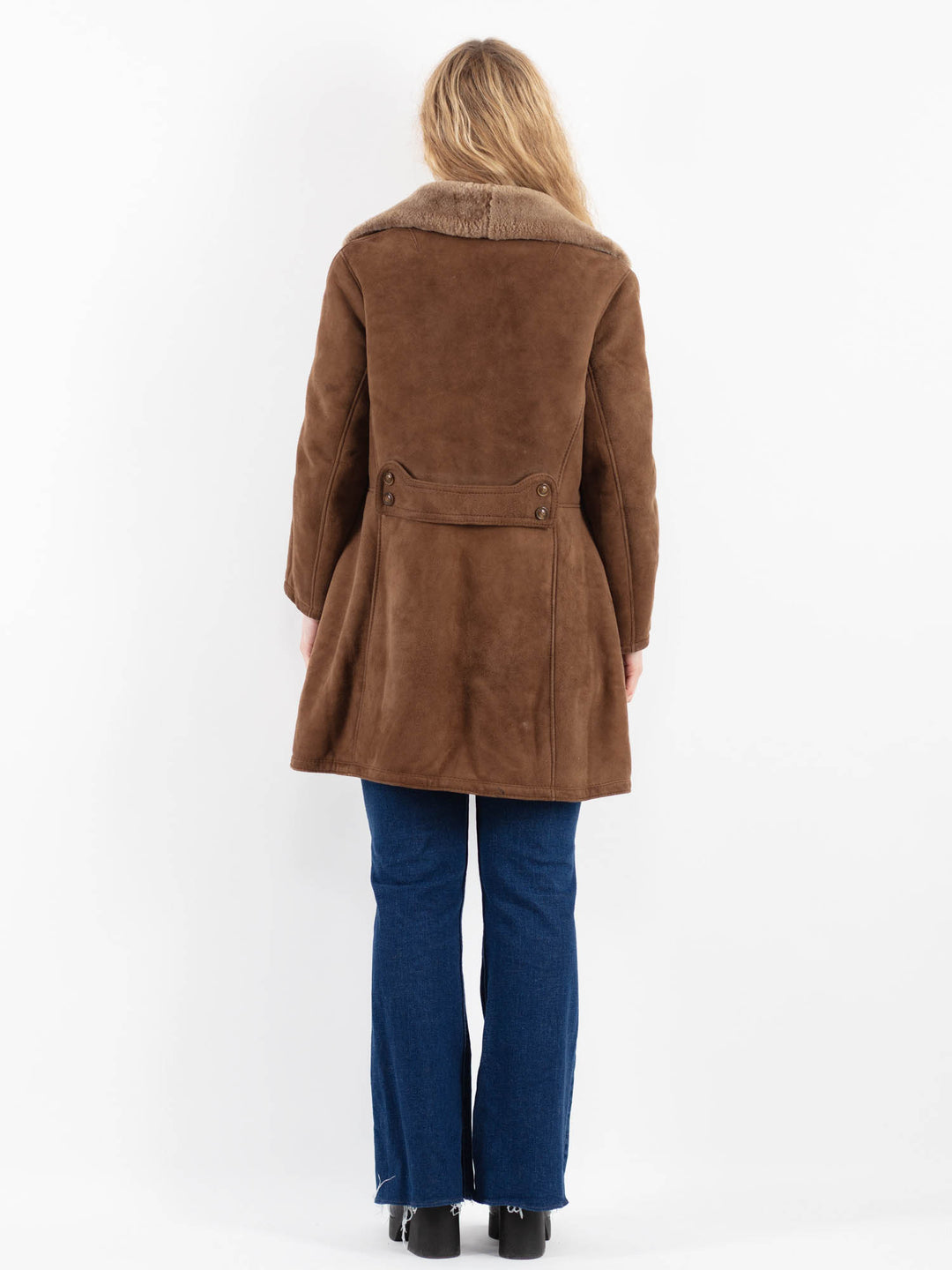 Vintage 70's Women Sheepskin Coat in BrownV9899