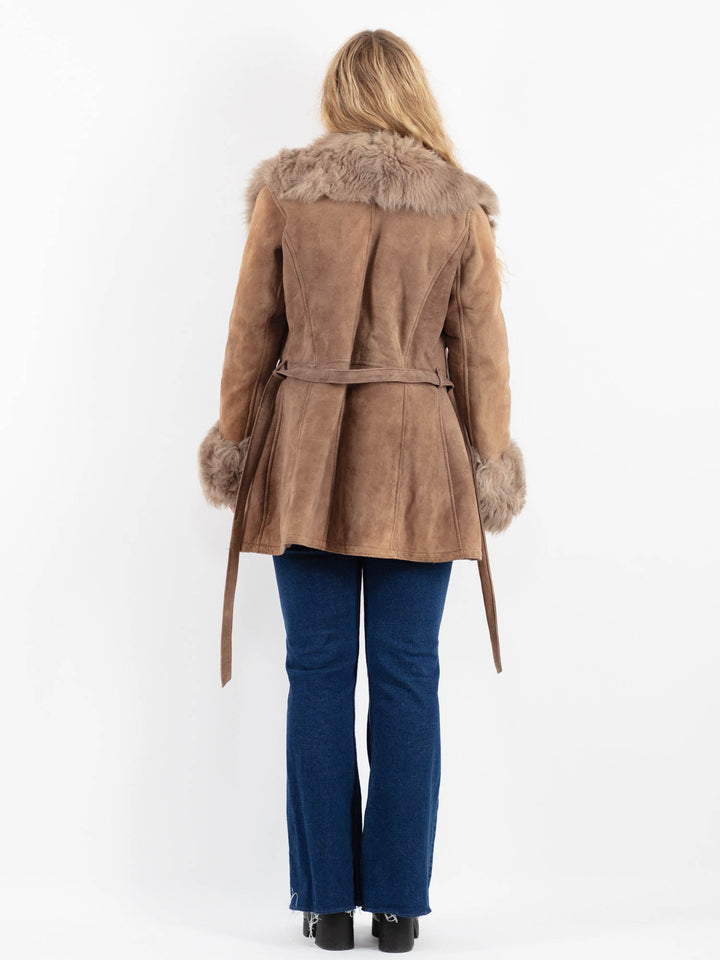 Vintage 70's Women Sheepskin Coat in BeigeV9902