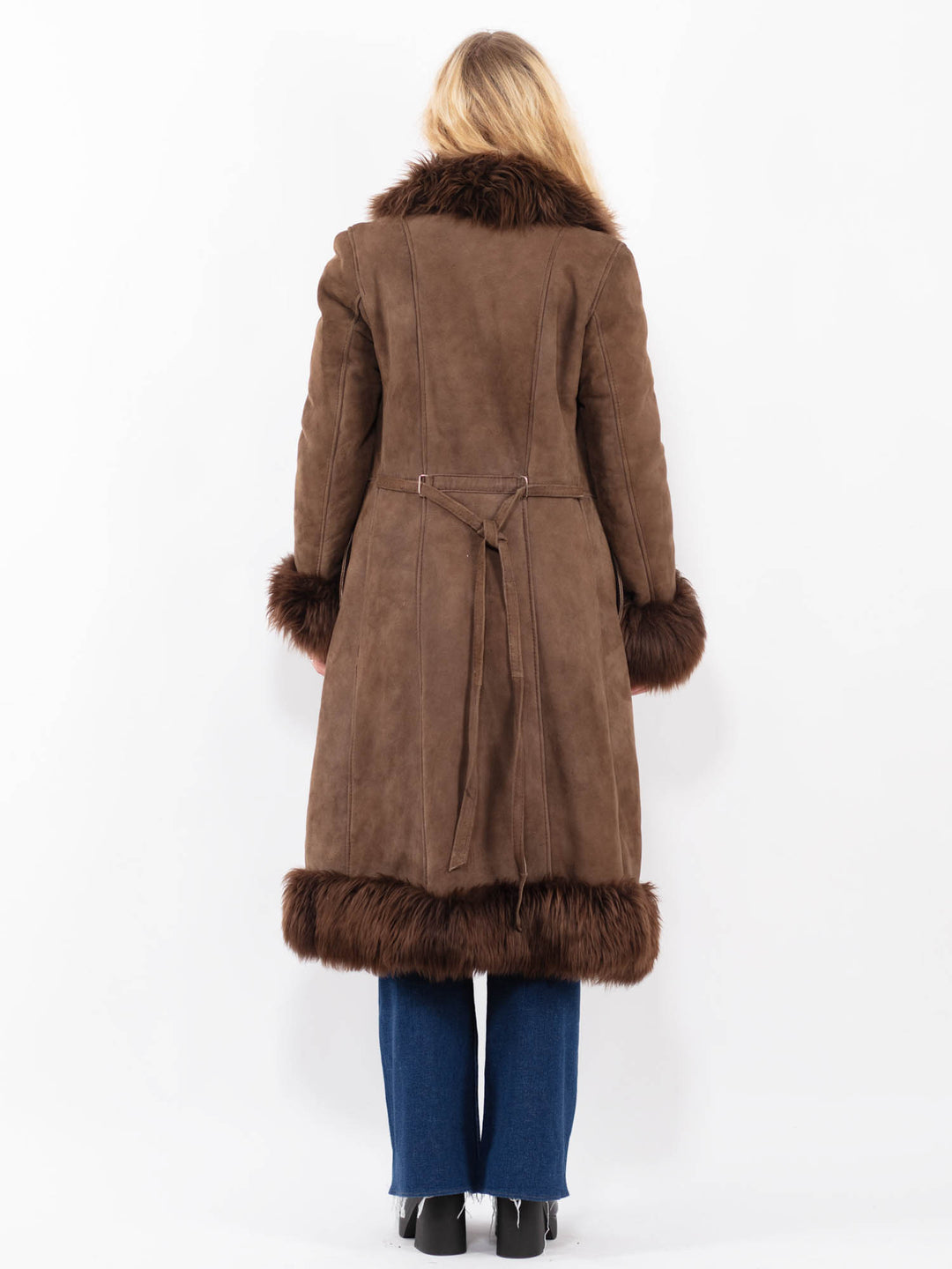 Vintage 70's Women Sheepskin Coat in BrownA0408