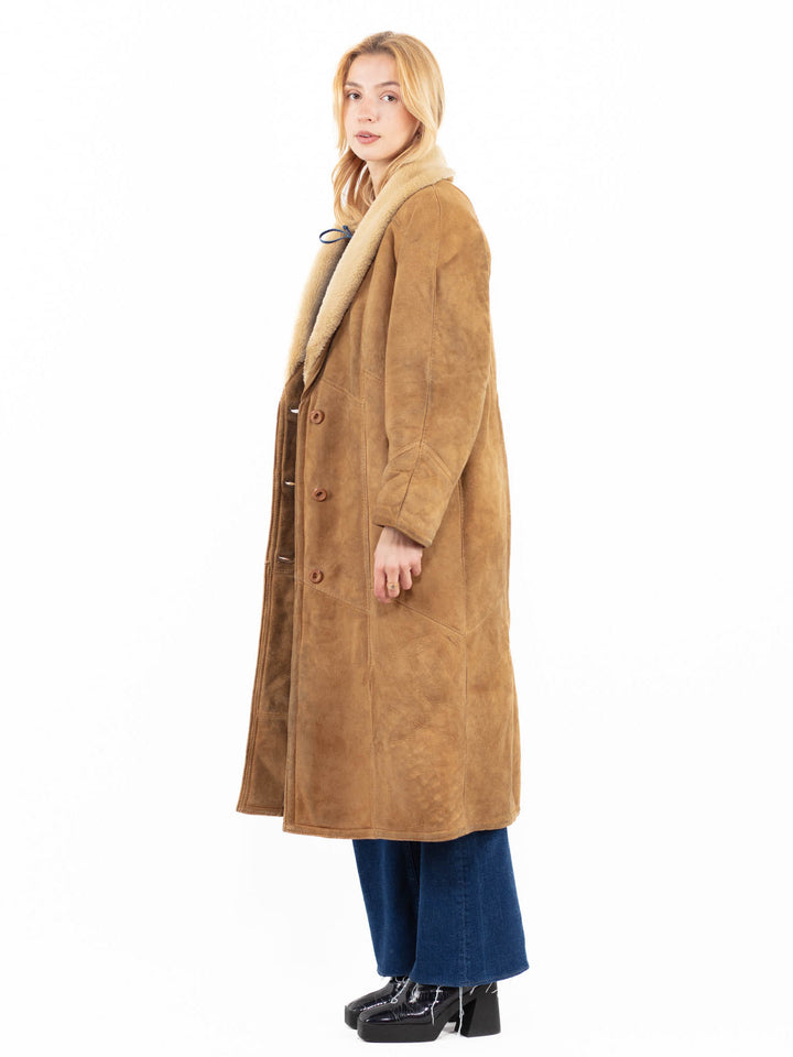 Vintage 70's Women Sheepskin Coat in BeigeA0098
