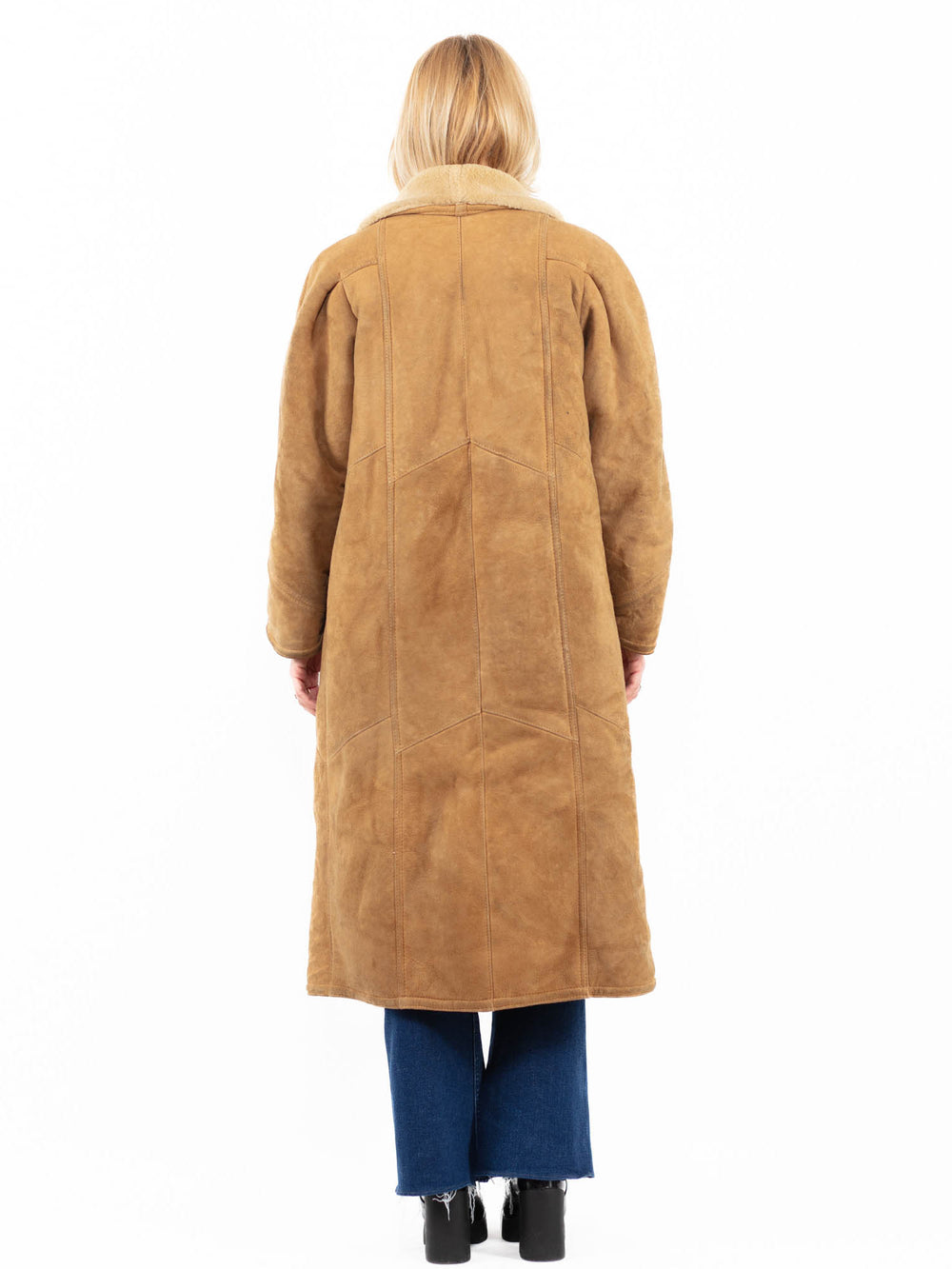 Vintage 70's Women Sheepskin Coat in BeigeA0098